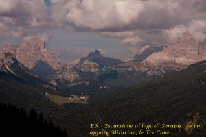 Salendo verso il lago del Sorapìs, panorama vero nord: Misurina e i suoi monti